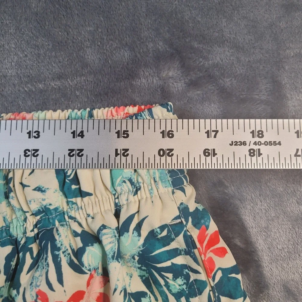 Ocean Coast Floral Hawaiian Print Womens Lined Swim Trunks‎ Shorts Size 2X